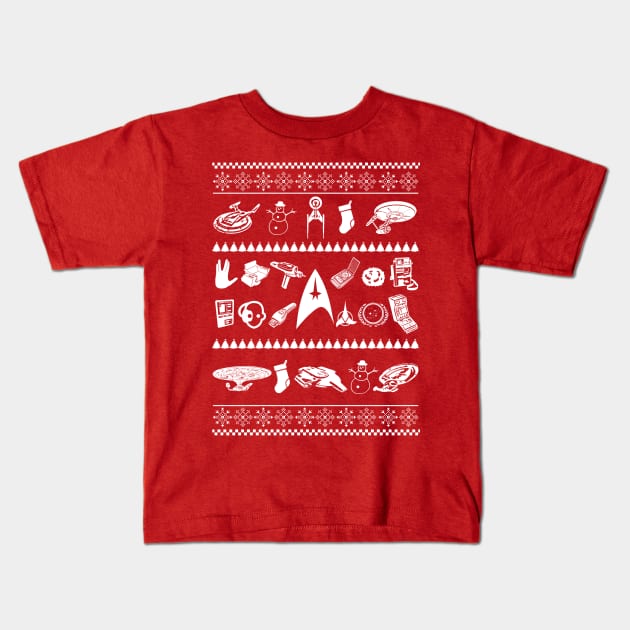 Star Trek Christmas Kids T-Shirt by bingpot